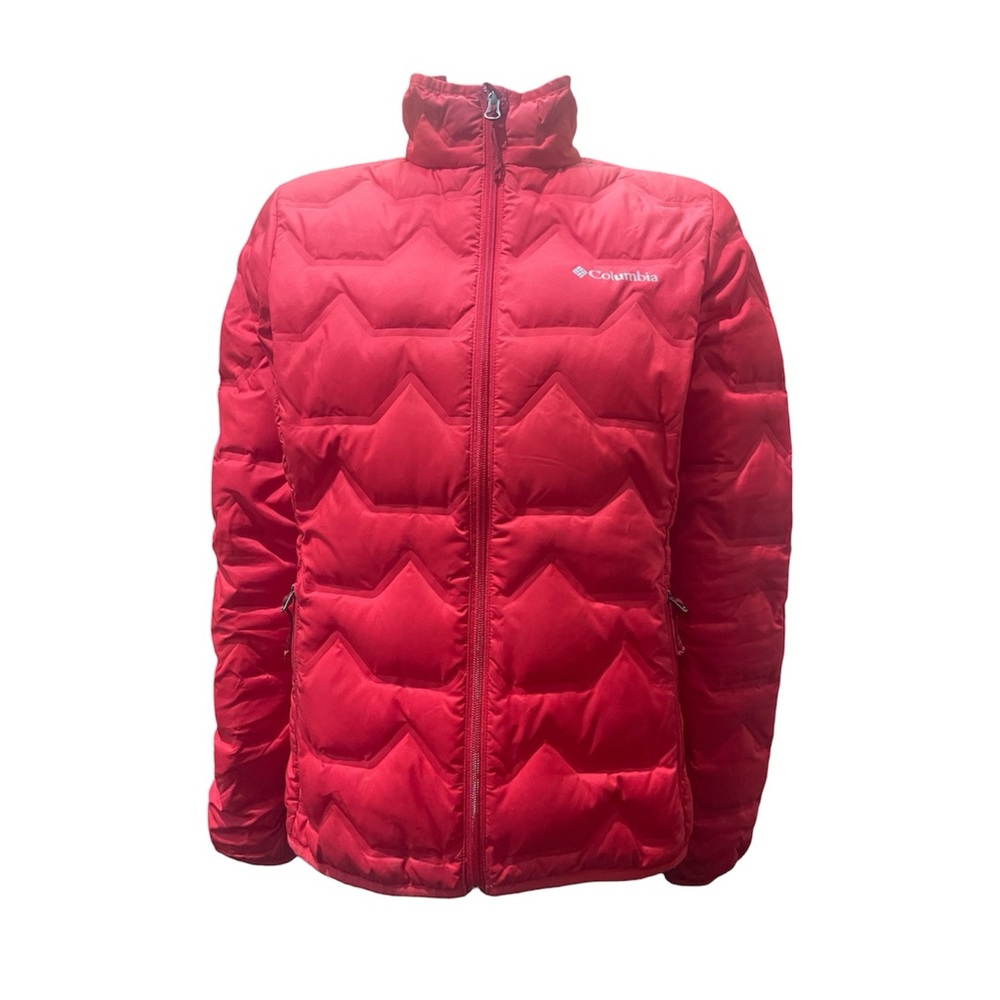 Columbia Red Chevron-Quilt Puffer Jacket